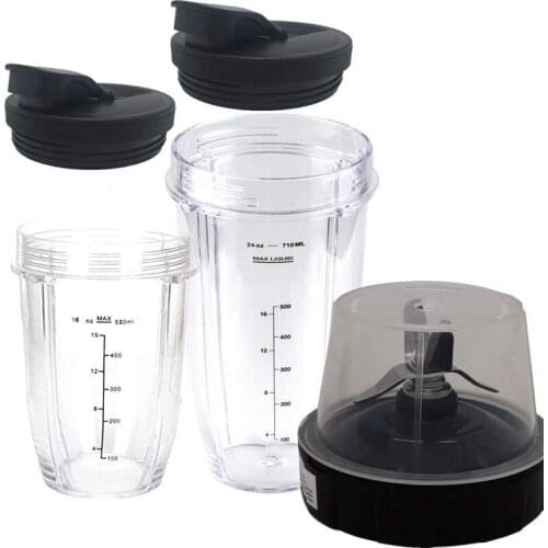 SANQ Replacement Parts Extractor Blade with 18Oz 24Oz Cup and Spout Lid for 1200W Ninja Auto-IQ Blender,7 Fins Gear Parts