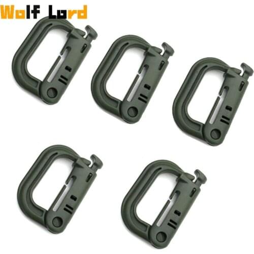 1Pcs/5Pcs Tactical Backpack Hooks D Locking Ring climbing Hunting Hiking Clip Snap Carabiner Outdoor Grimlock Keychain Buckle