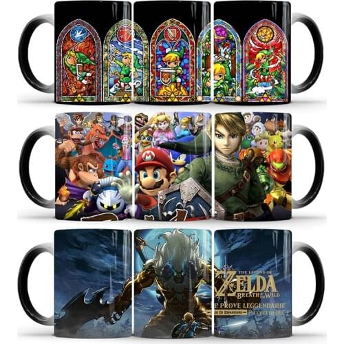 1Pcs New 350ml Cartoon Zelda Magic Ceramic Coffee Milk Tea Cups Color Changing Mugs Best Gift for Friends Children and Lovers