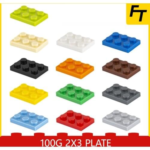 100g Small Particle 3021 2x3 Plate Brick Building Block Flat DIY Parts Buildmoc Compatible Assembly Particle Creative Gift Toys