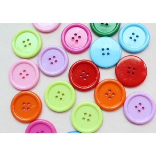 200pcs 30mm Multi Colors Round Big plastic Buttons 4 holes wholesale free shipping large buttons edged