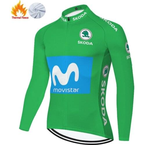 Cycling movistar jersey ciclismo 2020 winter thermal fleece cycling Jersey MTB Bike Bicycle camiseta ciclismo hombre