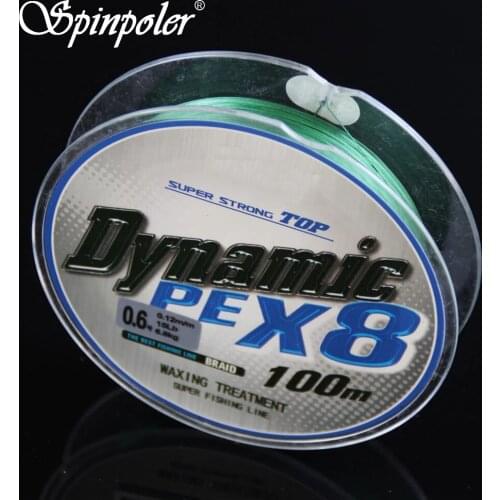 2021 New Spinpoler 100m 8 Strands Dynamic Series Braided Wire Fishing Lines Japan Quality PE Line For Carp Fishing