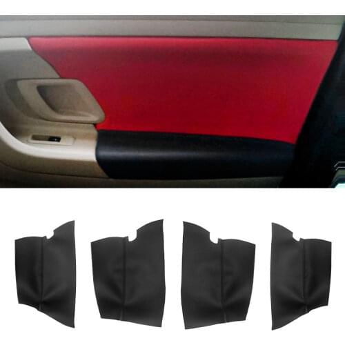 4pcs For Skoda Fabia 2008 2009 2010 2011 2012 2012 2014 Car Door Handle Armrest Panel Microfiber Leather Cover Protective Trim