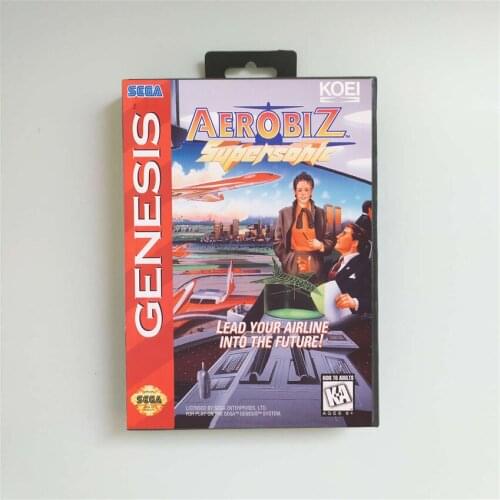 Aerobiz Supersonic - USA Cover With Retail Box 16 Bit MD Game Card for Sega Megadrive Genesis Video Game Console