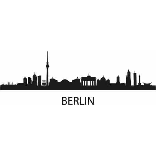BERLIN City Decal Wall Sticker Car Decal Vinyl Stickers Decor Mural Art Living Room Home Decoration Landmark Skyline Wall Decal