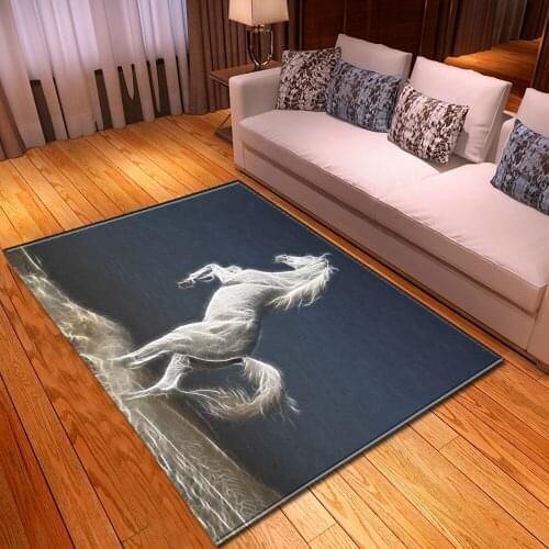 Child Cartoon Animal Horse 3D Printing Carpets For Living Room Bedroom Area Rugs Mat Carpet Decor Kids Room Play Girls Anti-slip