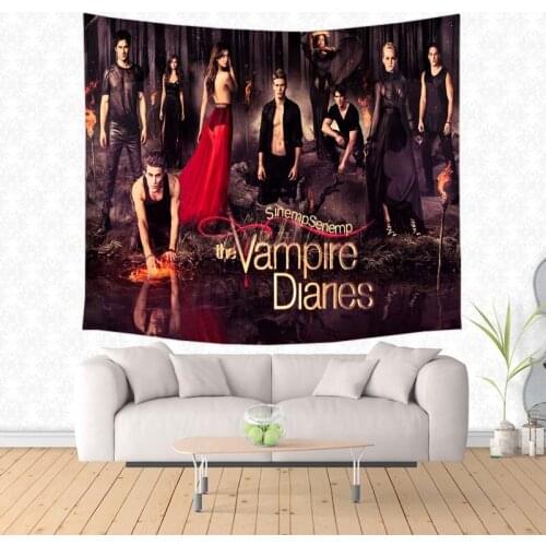 The Vampire Diaries Printing Hanging Wall Tapestries Decorative Tapestry Customized Beach Towel Blanket Picnic Mat
