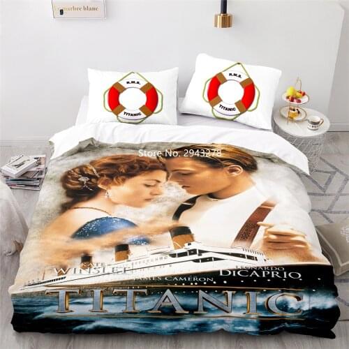 Home Textile Love Film Pattern Comfortable Pink Black Duvet Quilt Cover Pillowcase Bedding Set Teen Adult Bedroom Decoration