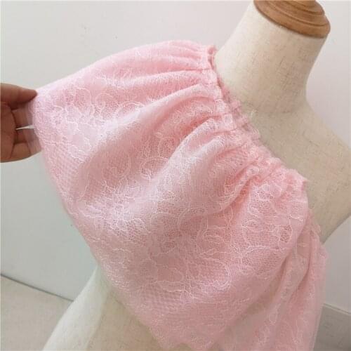 22cm Wide 3meter/lot Mesh and Lace Trim double Layer Pleated Lace Trim Beautiful Dress/Girls Bedding Room Accessories X901