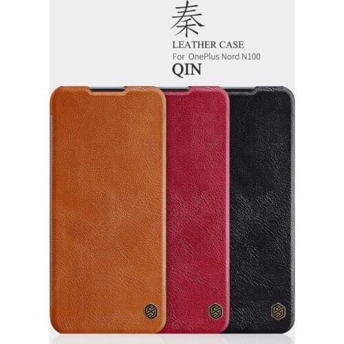 For OnePlus Nord N100 Flip Case Cover Nillkin Qin Vintage Leather Card Pocket Flip Cover For One Plus Nord N10 5G Phone Bag