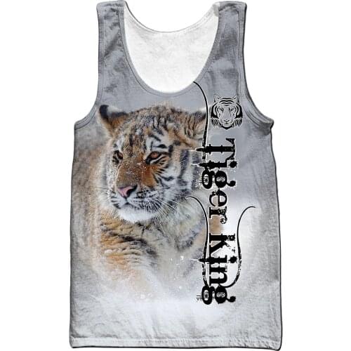 Tiger Warrior 3D Over Printed Shirt For Men Tank Tops For Men Summer Harajuku Fashion Sleeveless T-shirt streetwear Unisex