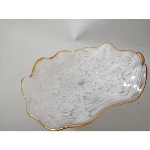 Hot Sale Handmade Blown Glass Art Flower Plates 100% Custom Made Hand Blown Glass Wall Plates