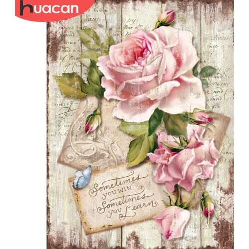 HUACAN 5D DIY Diamond Painting Flower Diamond Mosaic Full Square Rose Drill Picture Of Rhinestones Diamond Embroidery Home Decor