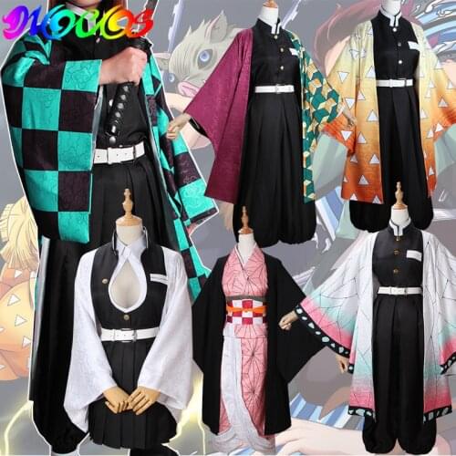 DIOCOS Demon Slayer Kimetsu no Yaiba Tanjirou Nezuko Zenitsu Tomioka Giyuu Iguro Obanai Kochou Shinobu Cosplay Costumes Kimono