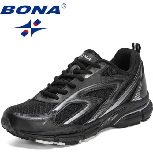BONA 2021 New Designers Training Sneakers Men Mesh Tennis Sports Shoes Man Outdoor Running Shoes Non-slip Wear-resistant Male