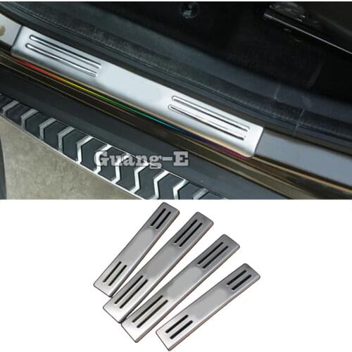 Top Sale For Peugeot 3008 2013 2014 2015 Car Body Sticker Threshold Strip Trim Door Scuff Plate Exterior Pedal Hoods 4pcs