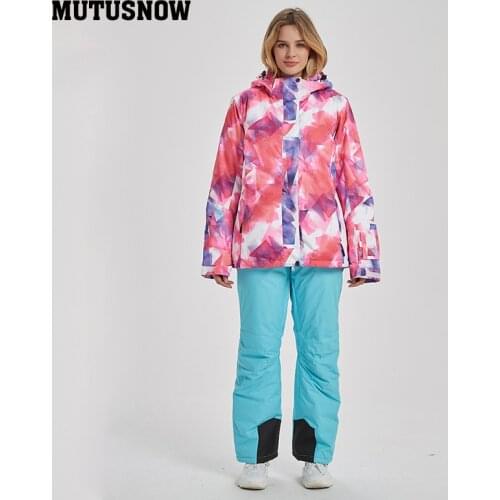 New Thick Warm Ski Suit Women Waterproof Windproof Skiing and Snowboarding Jacket Pants Set Female Snow Costumes Outdoor Wear