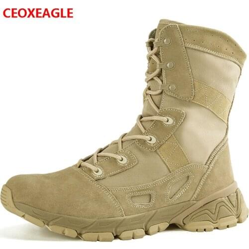 Men Quality Brand Military Leather Boots Special Force Tactical Desert Combat Boats Outdoor Shoes Mens' Flats Safety Work Boots