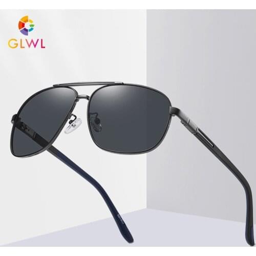 Mens Glasses Polarized Lenses For Male Sunglasses With Leather Case Pilot Shade UV 400 Vintage Fashion Goggle 2021 New Arrivals
