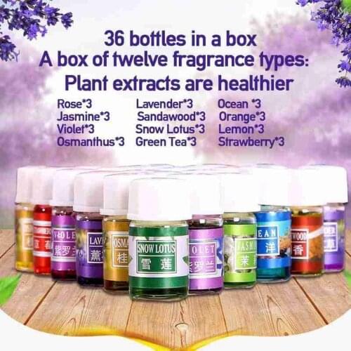 Essential Oil Set 36 Bottles Aromatic Plant Water-Soluble Fragrance Oil Aromatherapy Diffusers Freshening Air Relieve Stress