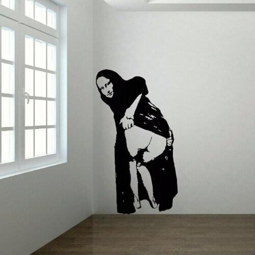 BANKSY MONA LISA MOONING WALL MURAL TRANSFER ART STICKER POSTER DECAL decorative vinyl wall stickers joy057