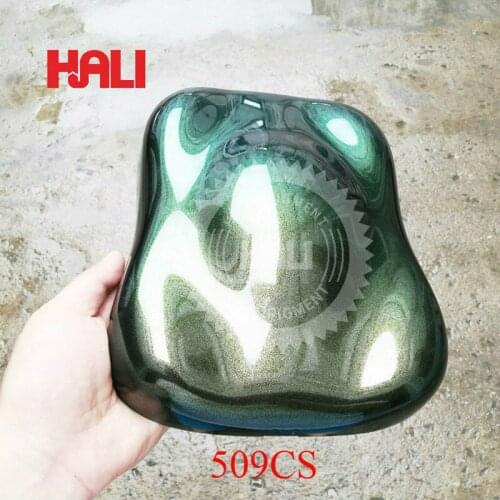 Chameleon pigment,color shift pigment,color flip powde,item:509CS,color:bluish green/orange yellow,size:30-120micron,weight:10g