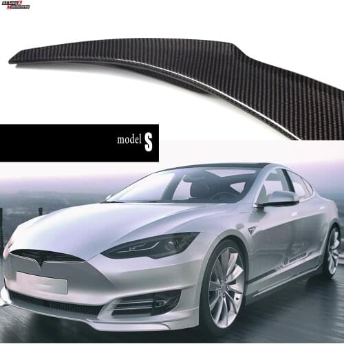 Genuine Carbon Fiber Rear Deck Spoiler FIt For Tesla Model S 2012+, Fitment Guaranteed, Easy Instlation, 6-Month-Warranty