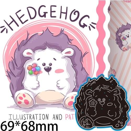 Cutting Dies Hedgehog Stencil Craft for Scrapbook Stamps Dies Embossing Paper Gift Card 69*68mm