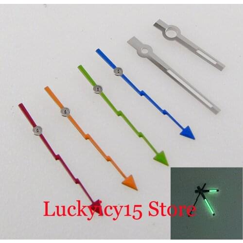 Flash Silver Watch Hand Green Luminous fit NH35A NH36A MIYOTA 8215 8215 DG 2813