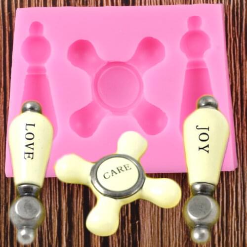 Faucet Handle Silicone Molds Baby Birthday Fondant Cake Decorating Tools DIY Candy Polymer Clay Chocolate Gumpaste Moulds