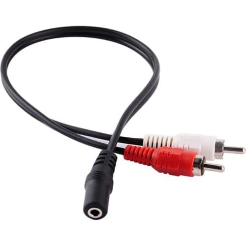 Universal 3.5mm Stereo Female Jack To 2 RCA Male Plug Adapter Headphone Y Audio Cable headphone extension cable rca audio cable