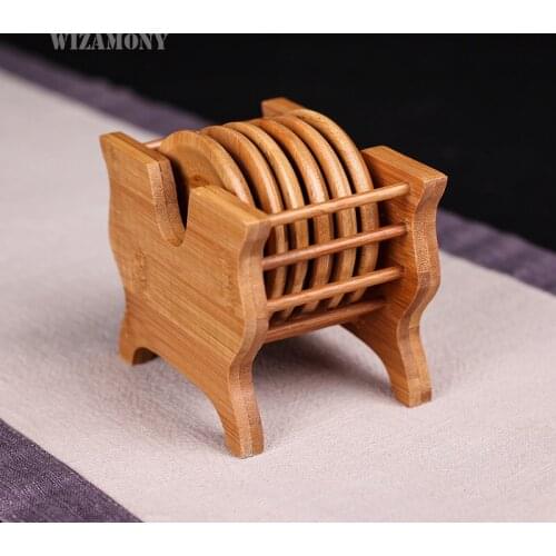 WIZAMONY Handmade tea mats Rattan coasters saucer heat insulation pad placemats for table Tea Tray Bamboo teapot tea set