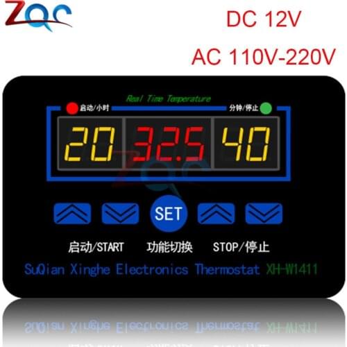 XH-1411 W1411 AC 110V-220V Display Digital Temperature Controller multi-function temperature Thermostat Control switch DC 12V
