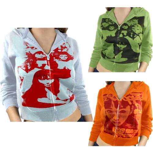 Zip Up Sweatshirt Spring Autumn Jacket Clothes oversize Hoodies Women plus size Vintage Pockets Long Sleeve Casual Large Coats