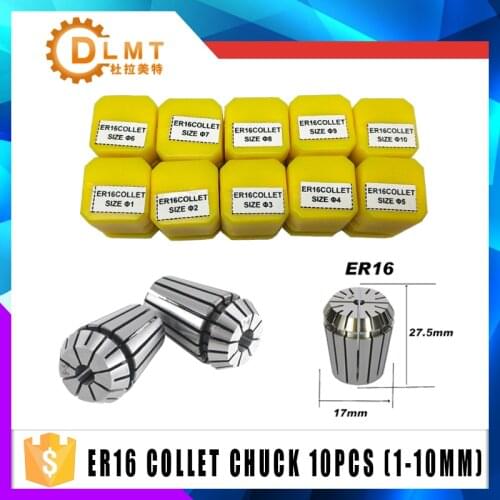 ER16 1-10mm 10PCS Spring Collet Set Precision Spring Collet Set For CNC Lathe Engraving Milling Machine