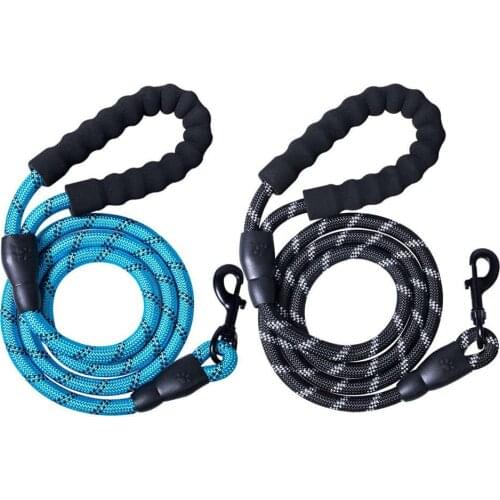 2 Packs 5 Ft Strong Rope Dog Leash With Padded Handle And Comfortable Highly Reflective Threads For Small Medium Large Dog