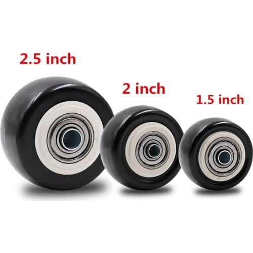 4 Pcs 1.5/2/2.5inch Rubber wheel single wheel Black Swivel Castor Wheels Trolley Furniture Caster Rubber Replace rollers