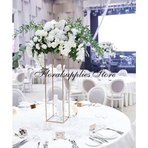 4PCS Metal Stand for Floral Arrangement Stand for Floristic Wedding Decor Table Centerpiece Decoration Gold Vases