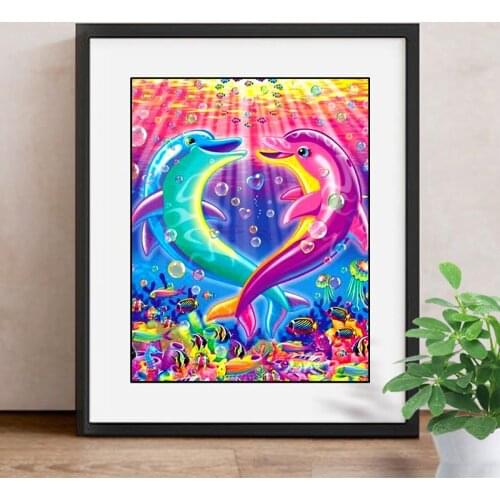 DIY Diamond Painting Full Square Animal Mosaic Dolphin Picture Of Rhinestone 5D Diamond Embroidery Home Decoration Sale