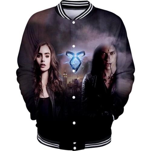Shadowhunters 3D Printed Baseball Jackets Women/Men Fashion Long Sleeve Jacket 2019 Hot Sale Casual Trendy Streetwear Clothes