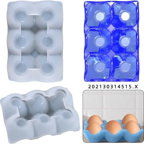 DIY Crystal Silicone Mold Square Egg Anti-break Grid Divided Storage Mould Refrigerator Home Stored For Resin Molds Casting