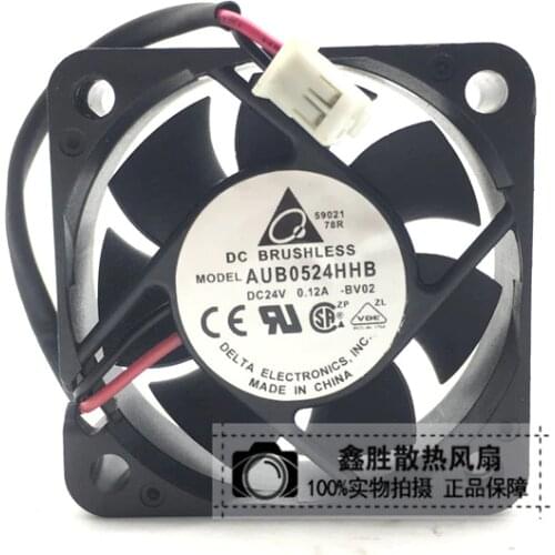Delta Electronics AUB0524HHB BV02 DC 24V 0.12A 50x50x15mm 2-Wire Server Cooling Fan