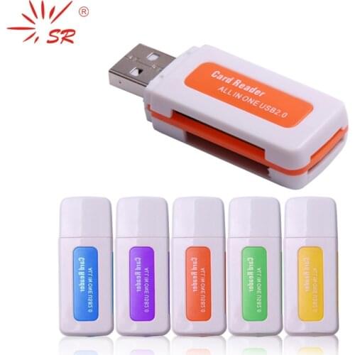 SR New Product USB 2.0 Multi Card Reader 4 in 1 Memory Card Reader for M2 SD SDHC DV Micro SD TF Card Drop Shipping Wholesale