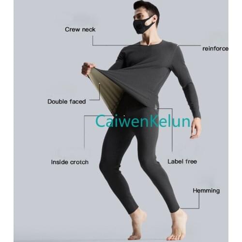 Mens Thermal Underwear Set Thickened Autumn Clothes Long Trousers Autumn and Winter Trend Seamless Leggings