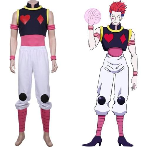 Anime HUNTER×HUNTER Hisoka Cosplay Costume Uniform Vest Pants Outfits Adult Halloween Carnival Party Fancy Suit