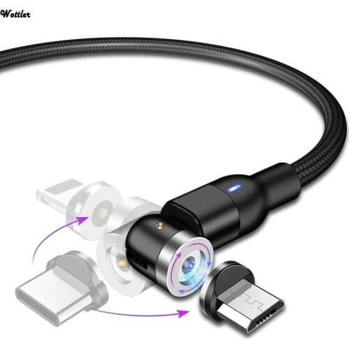 2021 New 1m Magnetic Cable 540 Degree Rotate Micro USB Type C Cable Magnetic Fast Charging Cable For iPhone 11 Pro Max Huawei