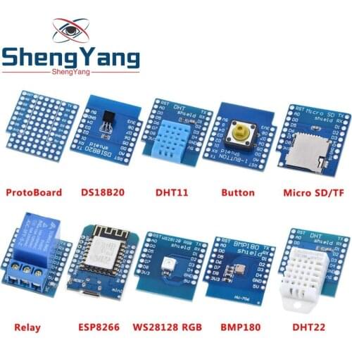 Esp8266 D1 Mini Pro Wifi Development Board Nodeu Ws2812 Rgb Dht11 Dht22 Am2302 Relay Ds18b20 Bmp180 Motor For Arduino Diy Kit