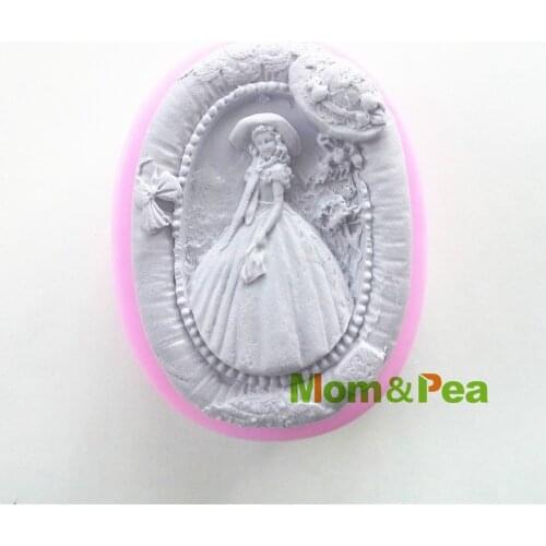 Mom&Pea 0507 Free Shipping Lady Shaped Silicone Soap Mold Cake Decoration Fondant Cake 3D Mold Food Grade Silicone Mould