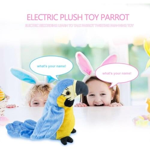 Cute Talking Sound Parrot Waving Wings Electric Parrot Stuffed Plush Kids Toys Electronic Mini Simulated Kits Toys